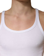 Dolce & Gabbana White Sleeveless Round Neck Tank Top T-shirt - Zeiniez