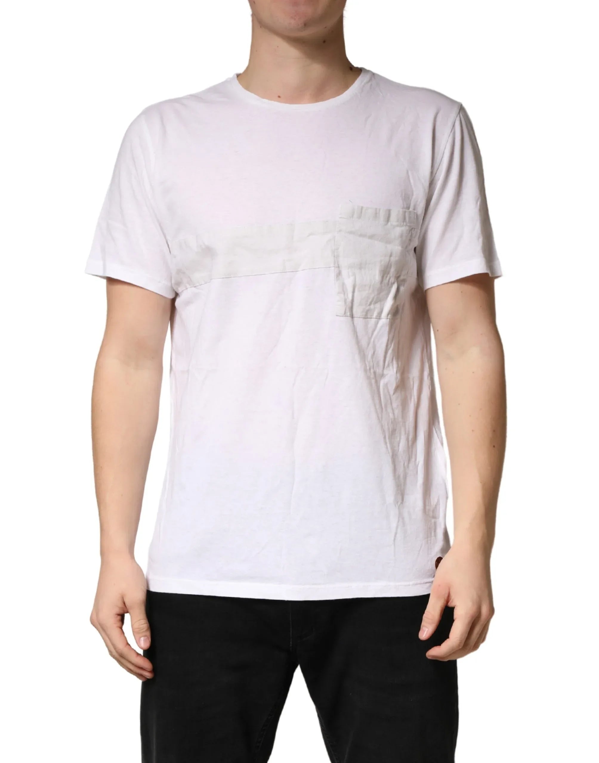 Bottega Veneta White 100% Cotton Plain Round Neck Men Shirt T-shirt - Zeiniez