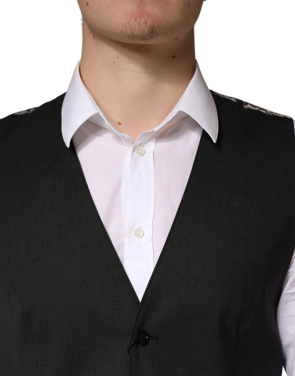 Dolce & Gabbana Black Wool Dress Men Formal Waistcoat Vest - Zeiniez