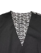 Dolce & Gabbana Black Wool Dress Men Formal Waistcoat Vest - Zeiniez