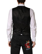 Dolce & Gabbana Black Wool Dress Men Formal Waistcoat Vest - Zeiniez