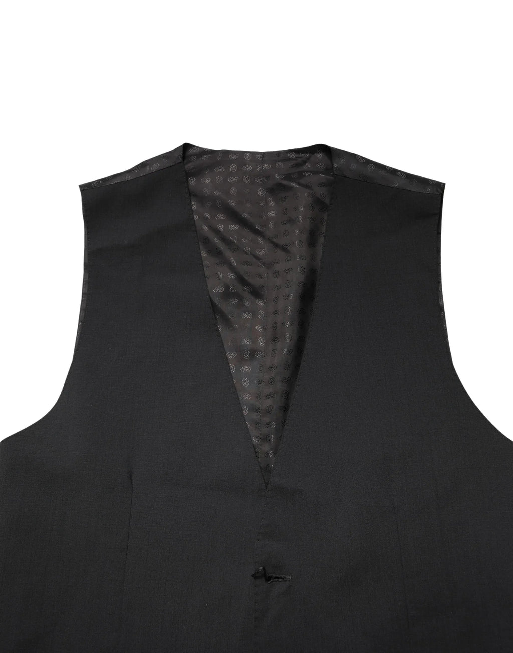 Dolce & Gabbana Black Wool Dress Men Formal Waistcoat Vest - Zeiniez
