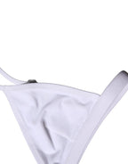 Dolce & Gabbana Top White Nylon Triangle Swimwear Beachwear Bikini - Zeiniez