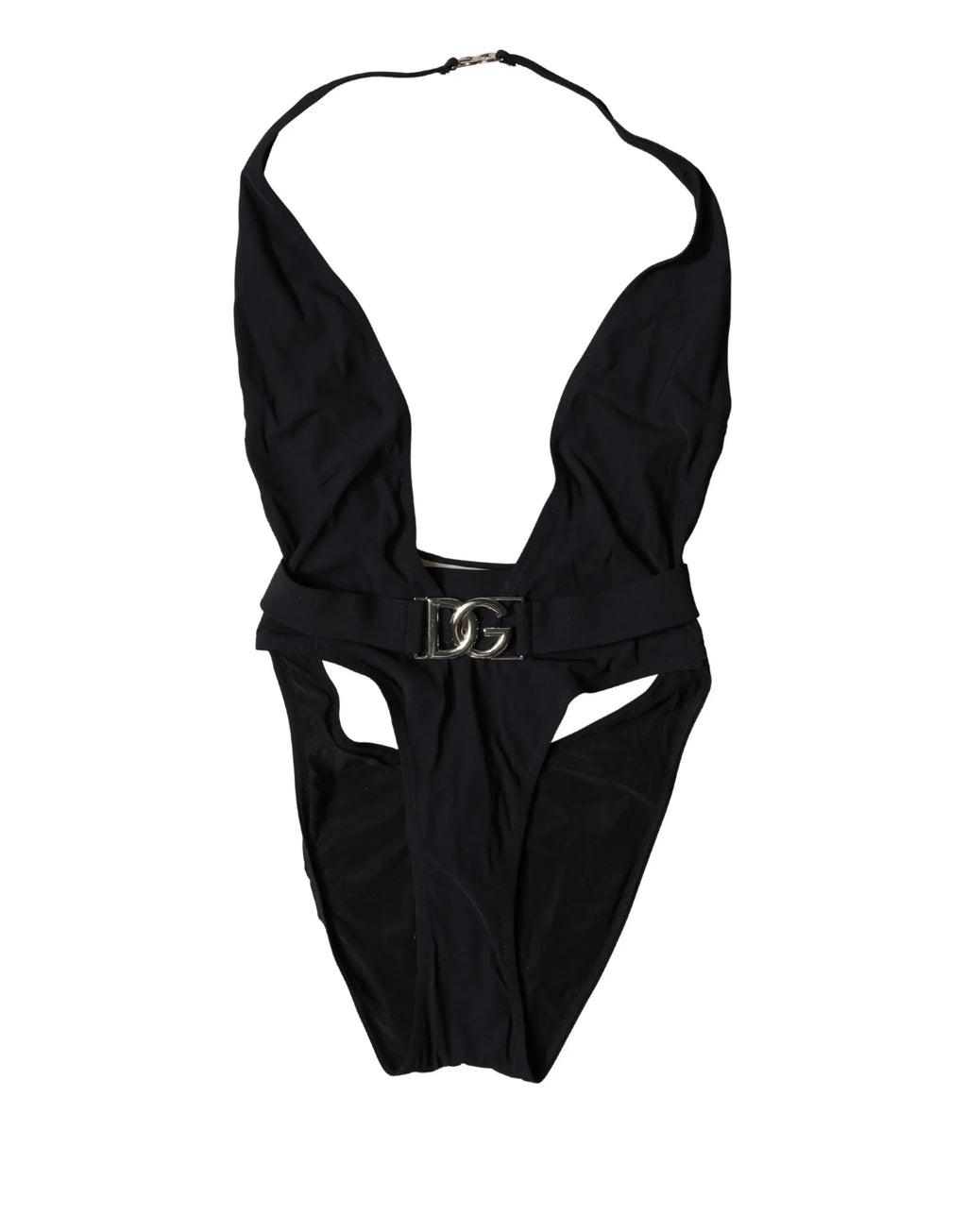 Dolce & Gabbana Black DG Nylon One-Piece Swimsuit Swimwear - Zeiniez