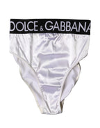 Dolce & Gabbana White Logo Brief High Waist Panty Underwear - Zeiniez