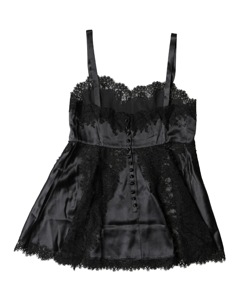 Dolce & Gabbana Black Silk Lace Trim Lingerie Top Underwear - Zeiniez
