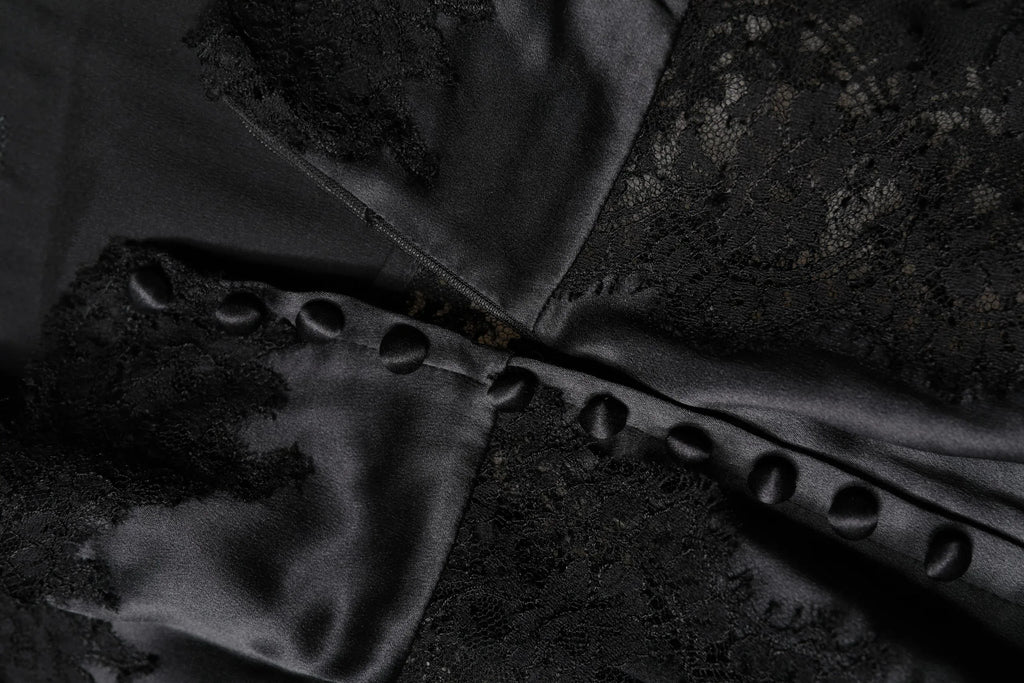 Dolce & Gabbana Black Silk Lace Trim Lingerie Top Underwear - Zeiniez