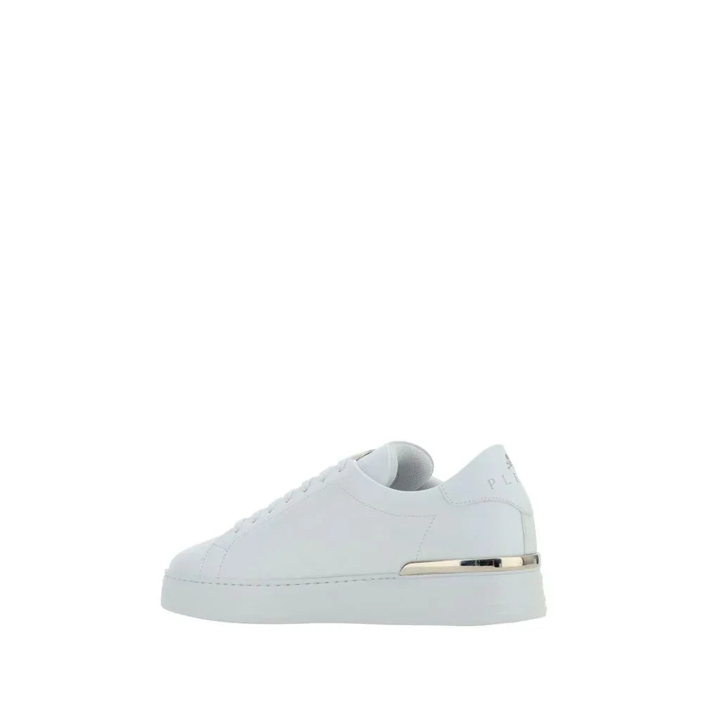 Philipp Plein White Calf Leather Bos Taurus Low Top Sneakers - Zeiniez