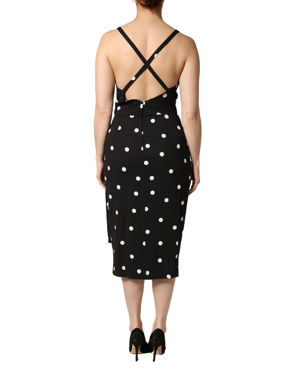 Dolce & Gabbana Black Polka Dotted Viscose Sheath Dress - Zeiniez