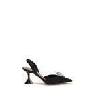 Amina Muaddi Black Silk High Heel Pumps - Zeiniez