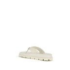 Prada White Rubber Flip-Flop Sandals - Zeiniez