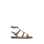 Valentino Garavani Brown Calf Leather Bos Taurus Strap-On Sandals - Zeiniez