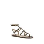 Valentino Garavani Brown Calf Leather Bos Taurus Strap-On Sandals - Zeiniez