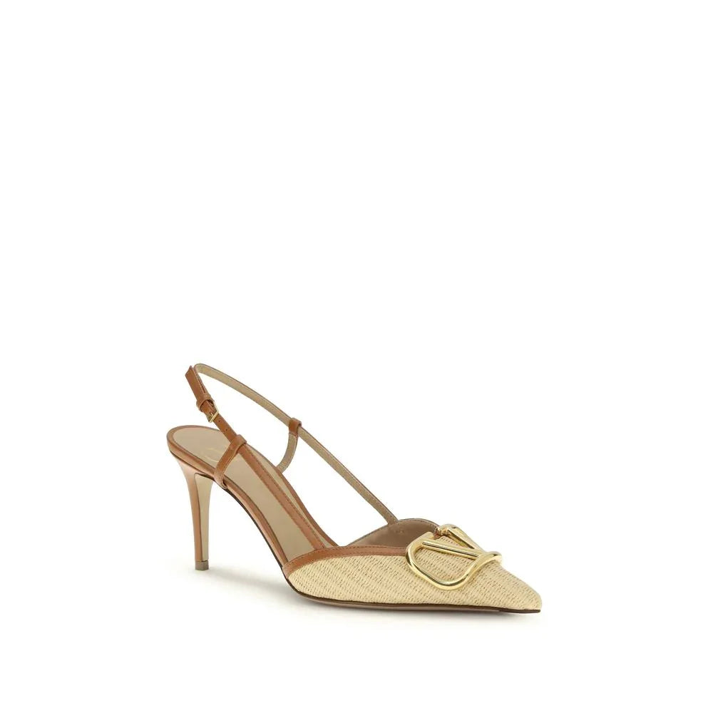 Valentino Garavani Beige Calf Leather Bos Taurus High Heel Pumps - Zeiniez