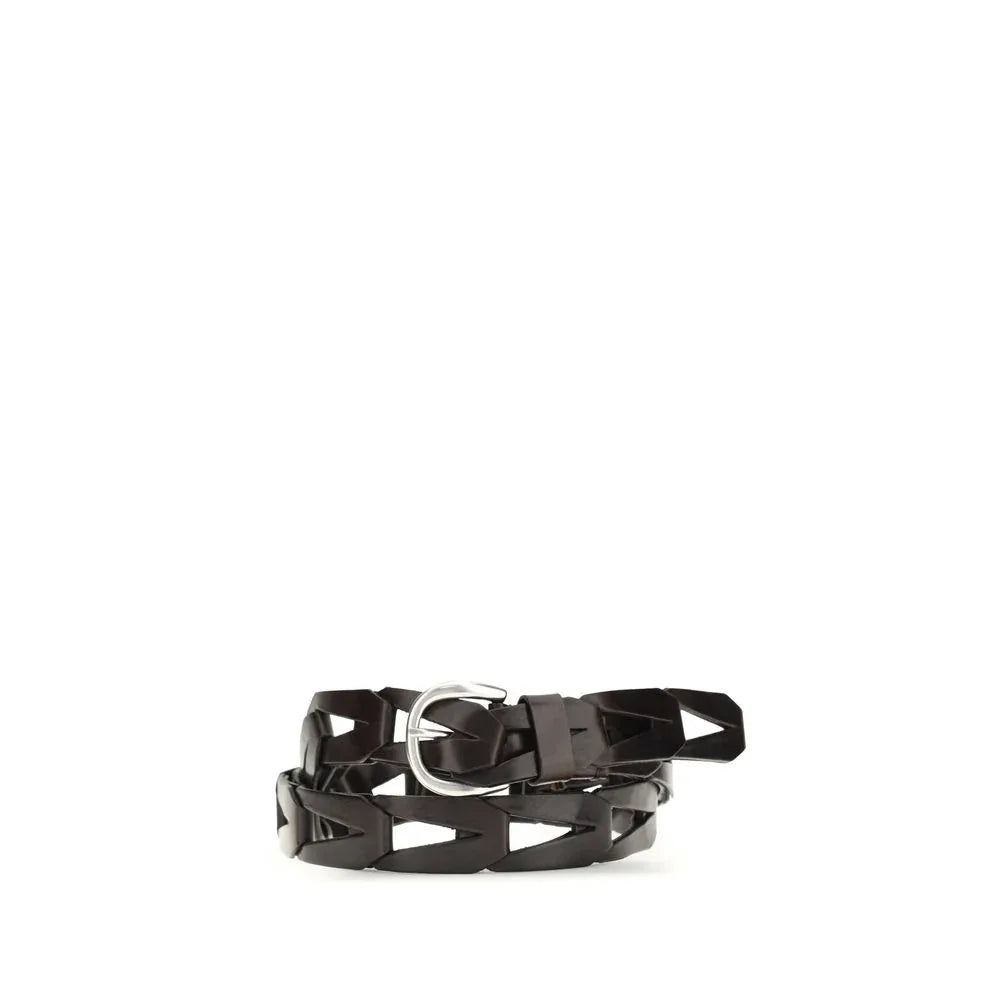 P.A.R.O.S.H. Black Calf Leather Bos Taurus Belt - Zeiniez