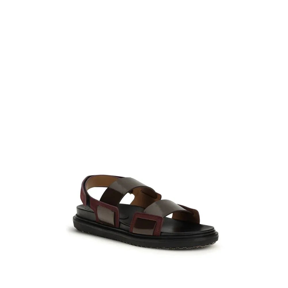 Marni Black Calf Leather Bos Taurus Strap-On Sandals - Zeiniez