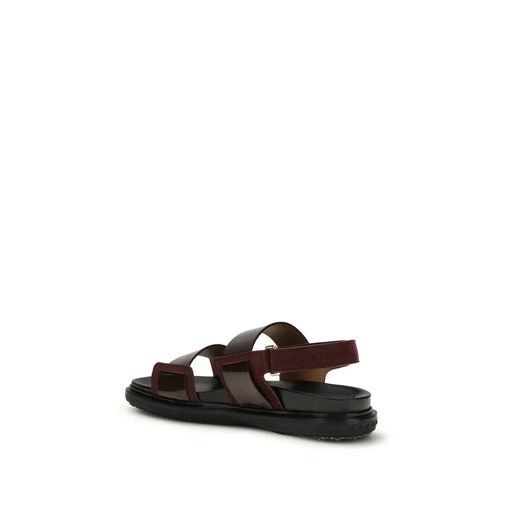Marni Black Calf Leather Bos Taurus Strap-On Sandals - Zeiniez