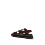 Marni Black Calf Leather Bos Taurus Strap-On Sandals - Zeiniez