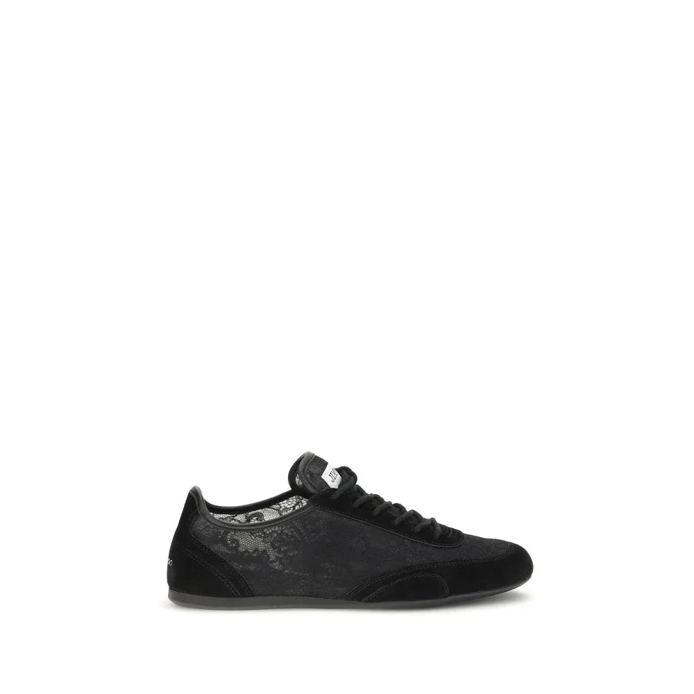 Jimmy Choo Black Calf Leather Bos Taurus Athletic Sneakers - Zeiniez