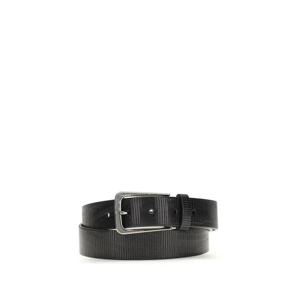 Brunello Cucinelli Black Calf Leather Bos Taurus Regular Belt - Zeiniez