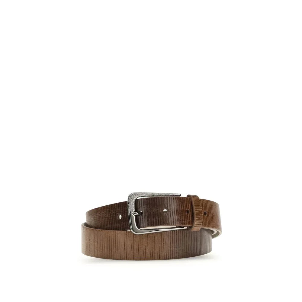 Brunello Cucinelli Brown Calf Leather Bos Taurus Regular Belt - Zeiniez