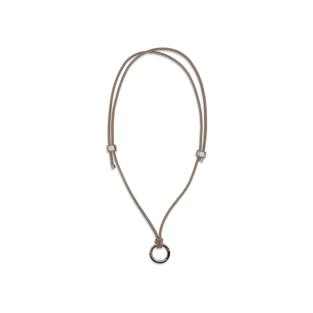 Brunello Cucinelli Black Calf Leather Bos Taurus Necklace - Zeiniez