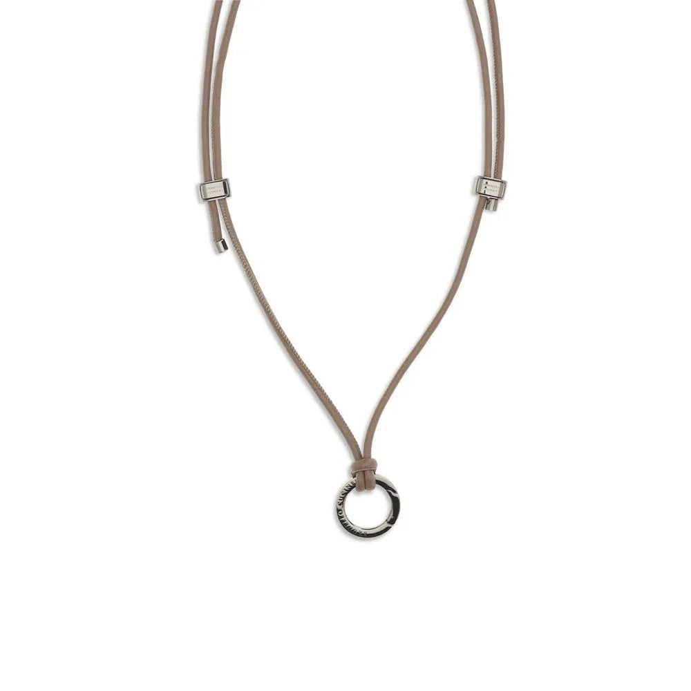 Brunello Cucinelli Black Calf Leather Bos Taurus Necklace - Zeiniez
