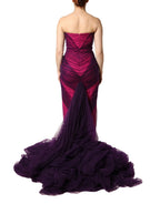 Dolce & Gabbana Pink Black Strapless Sheath Mermaid  Dress