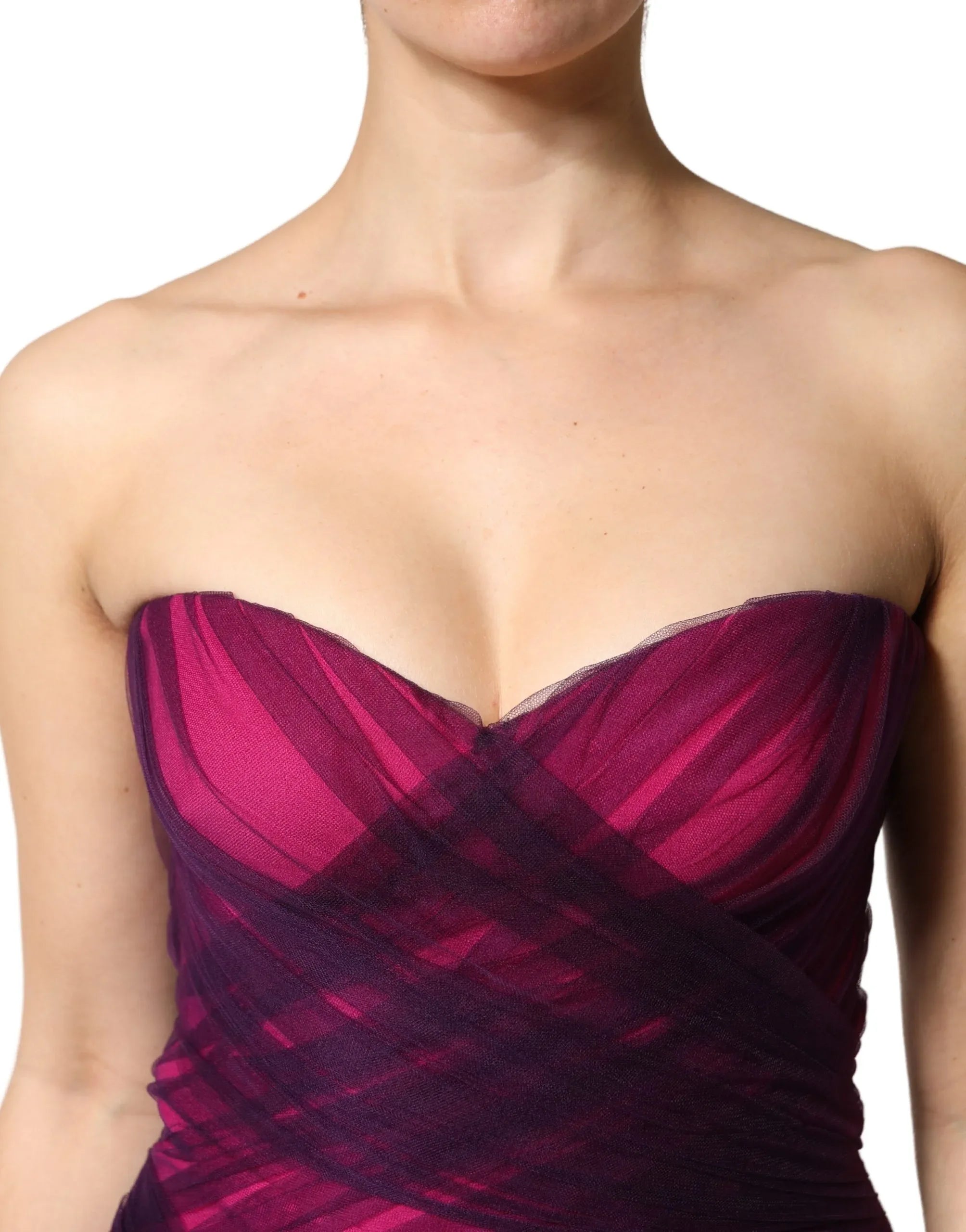 Dolce & Gabbana Pink Black Strapless Sheath Mermaid Dress - Zeiniez