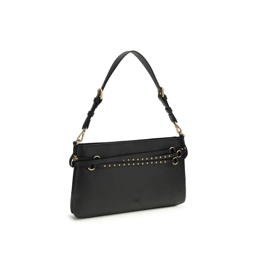 PINKO Black Calf Leather Bos Taurus Shoulder Bag - Zeiniez