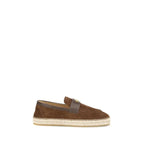 Valentino Garavani Brown Calf Leather Bos Taurus Espadrilles - Zeiniez