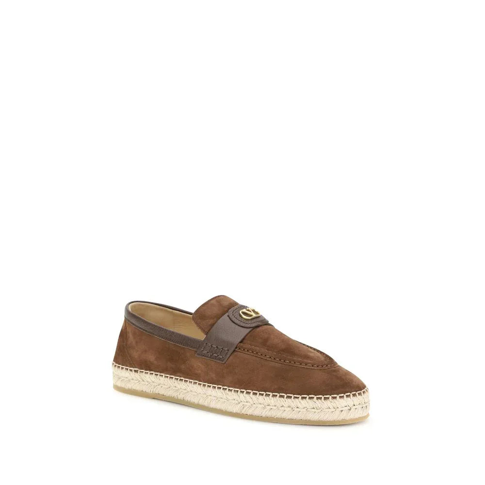 Valentino Garavani Brown Calf Leather Bos Taurus Espadrilles - Zeiniez