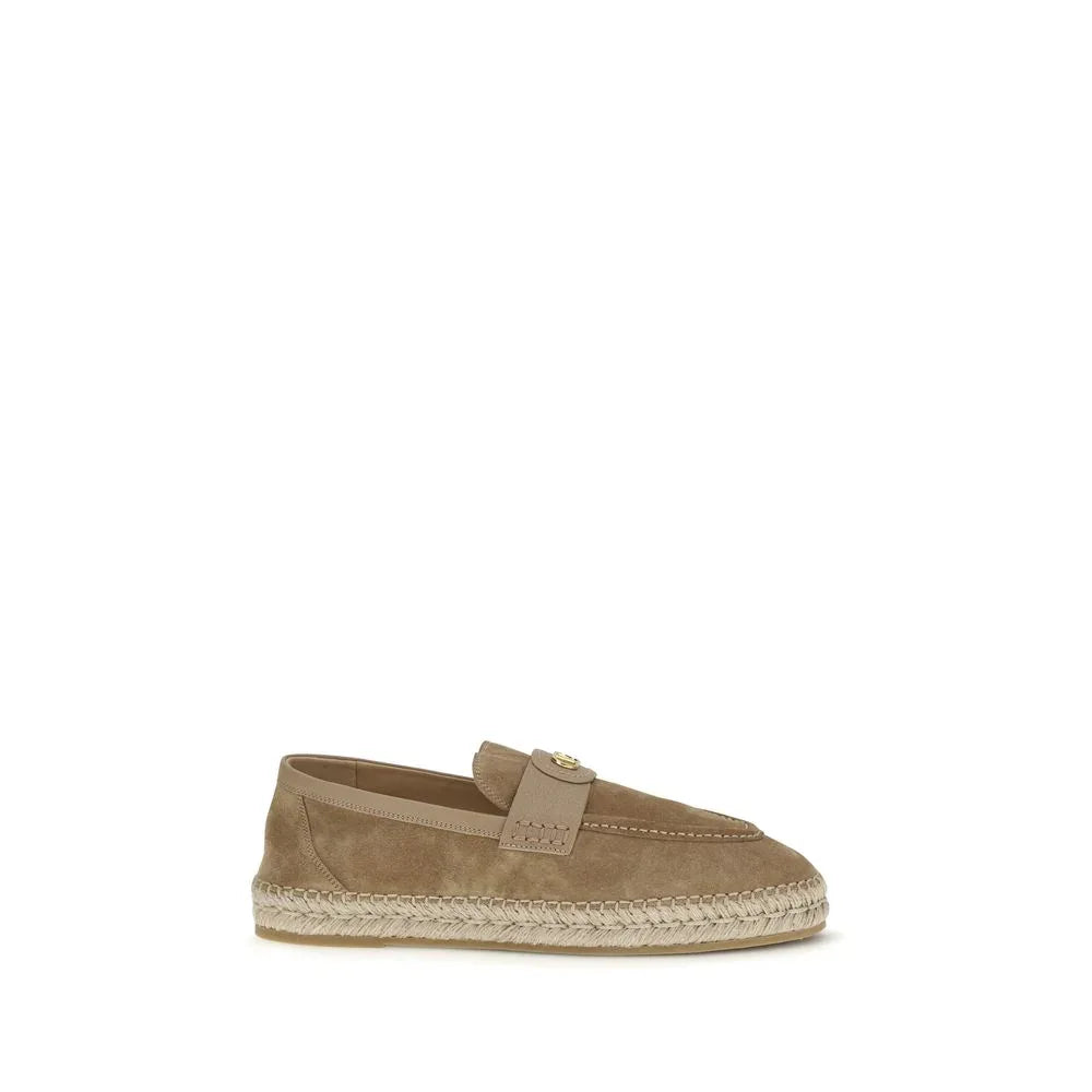 Valentino Garavani Beige Calf Leather Bos Taurus Espadrilles - Zeiniez