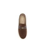 Valentino Garavani Brown Calf Leather Bos Taurus Espadrilles - Zeiniez
