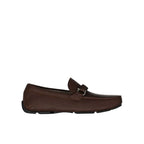 Salvatore Ferragamo Brown Calfskin Slip-On Loafers - Zeiniez