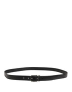 Dolce & Gabbana Men Black Classic Leather Metal Buckle Belt - Zeiniez