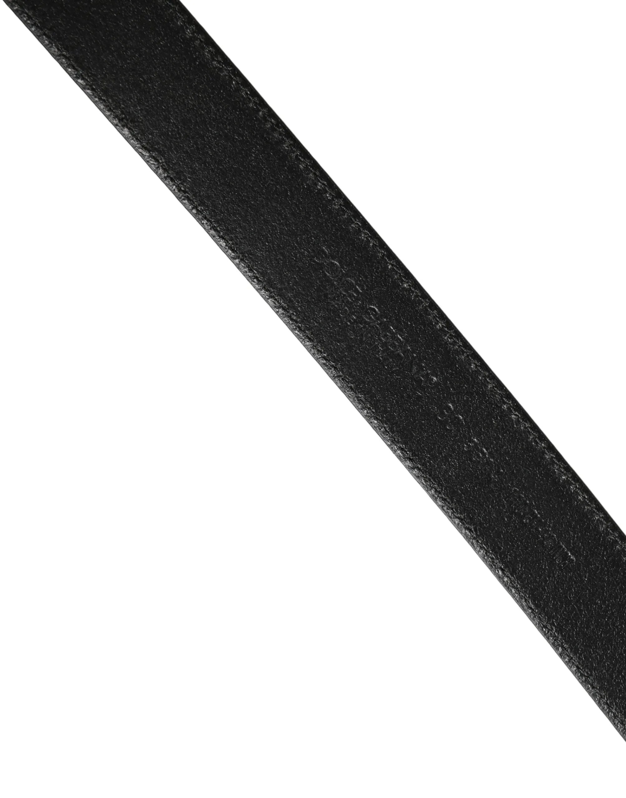 Dolce & Gabbana Men Black Classic Leather Metal Buckle Belt - Zeiniez