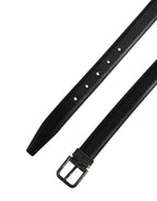 Dolce & Gabbana Men Black Classic Leather Metal Buckle Belt - Zeiniez