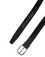 Dolce & Gabbana Men Black Classic Leather Metal Buckle Belt - Zeiniez