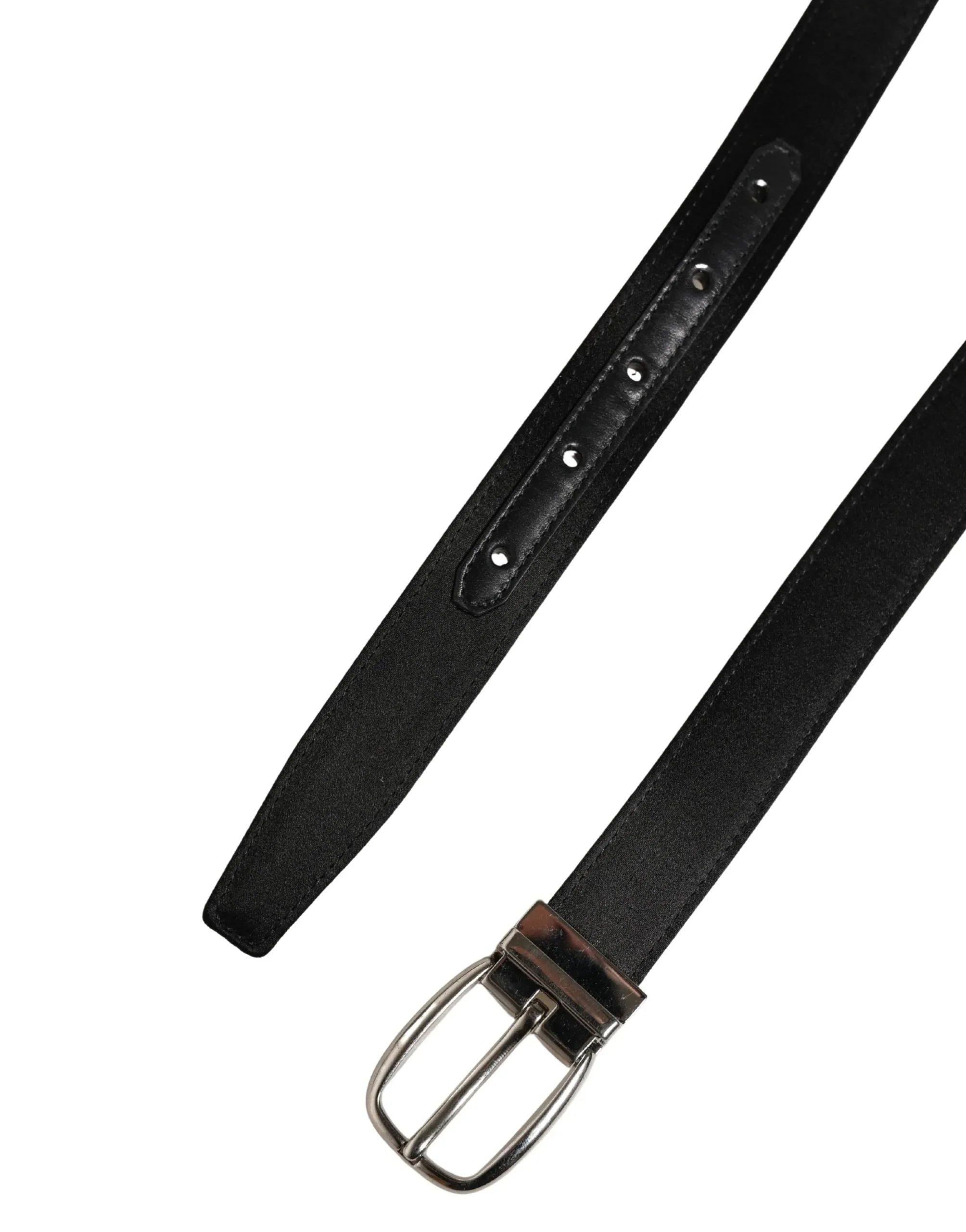 Dolce & Gabbana Men Black Classic Leather Metal Buckle Belt - Zeiniez