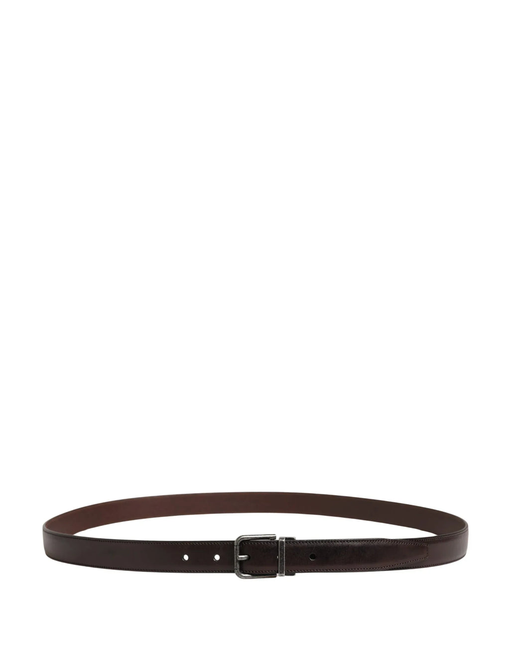 Dolce & Gabbana Men Brown Classic Leather Metal Buckle Belt - Zeiniez