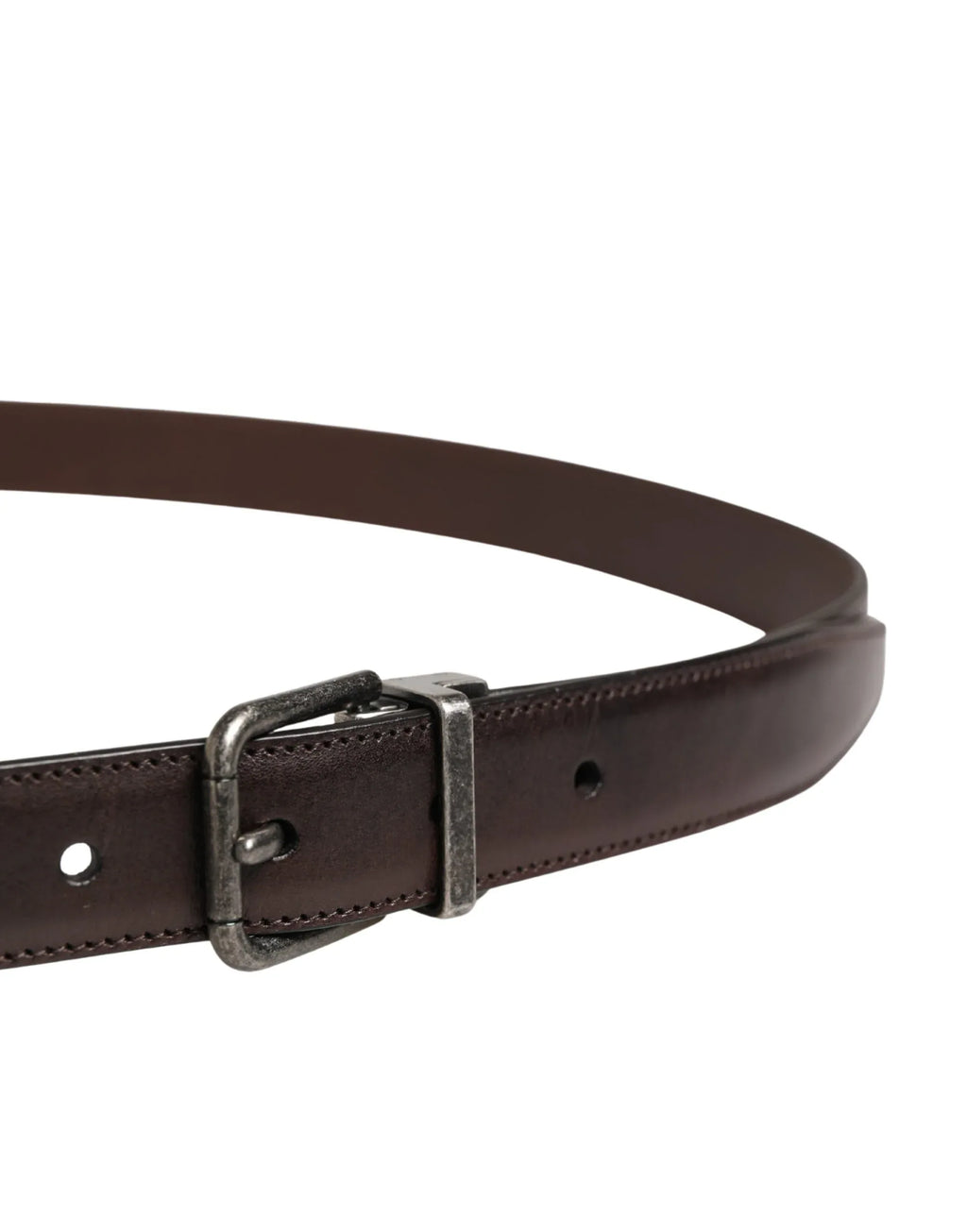 Dolce & Gabbana Men Brown Classic Leather Metal Buckle Belt - Zeiniez