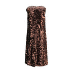 Ganni Brown Recycled Polyester Cocktail Dress - Zeiniez