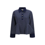 Ganni Blue Cotton Polo Shirt - Zeiniez