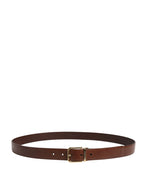 Dolce & Gabbana Men Brown Classic Leather Metal Buckle Belt - Zeiniez