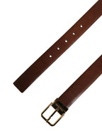 Dolce & Gabbana Men Brown Classic Leather Metal Buckle Belt - Zeiniez