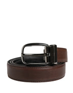 Dolce & Gabbana Men Brown Classic Leather Metal Buckle Belt - Zeiniez