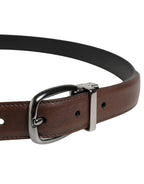 Dolce & Gabbana Men Brown Classic Leather Metal Buckle Belt - Zeiniez
