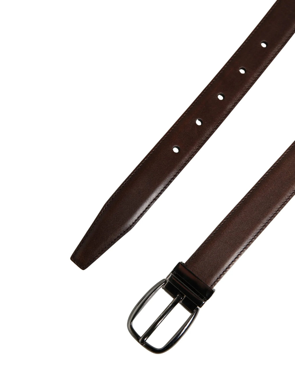 Dolce & Gabbana Men Brown Classic Leather Metal Buckle Belt - Zeiniez