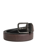 Dolce & Gabbana Men Brown Classic Leather Metal Buckle Belt - Zeiniez